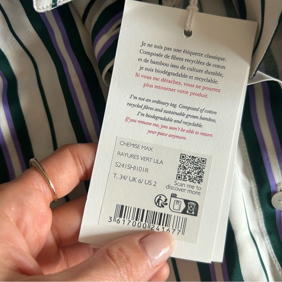 Sezane chemise Max shirt sz 2 - Picture 5 of 7